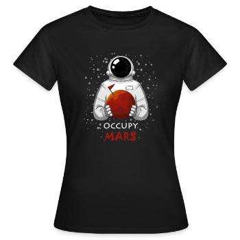Occupy Mars Shirt Space Exploration Terraform Plan - Women's T-Shirt - black - Front - AI Model Female 172 dark (172cm)