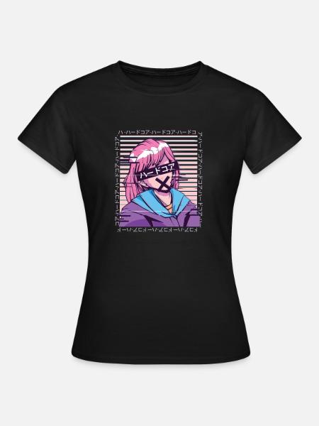 Glitch japanese manga style - Women's T-Shirt - black