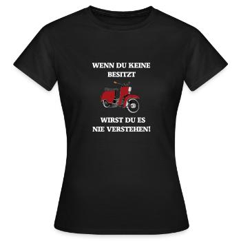 schwalbe Moped - Frauen T-Shirt - Schwarz - Vorne - AI Model Female 172 dark (172cm)