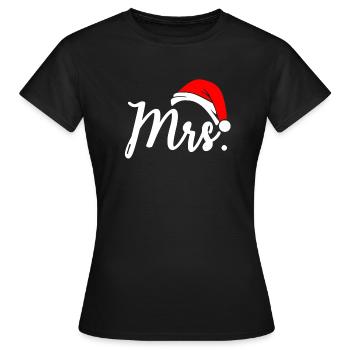 Mrs Partnerlook Couples Couples Married couple Gift - Women's T-Shirt - black - Front - AI Model Female 172 dark (172cm)