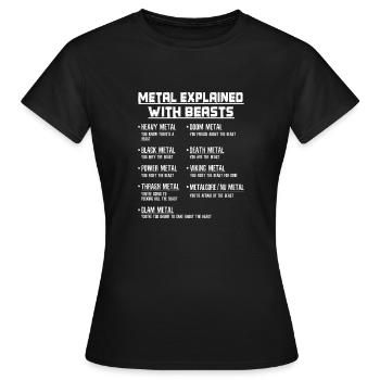 Tête en métal - Death Metal - Metal Core Black Metal - T-shirt Femme - noir - Devant - AI Model Female 172 dark (172cm)