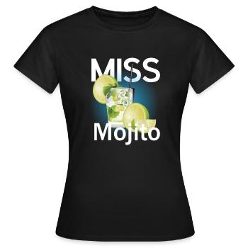 Cocktail Mojito Lime says Miss Mojito - Women's T-Shirt - black - Front - AI Model Female 172 dark (172cm)