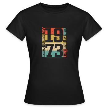 Awesome since 1973, Legend since 1973 - Women's T-Shirt - black - Front - AI Model Female 172 dark (172cm)