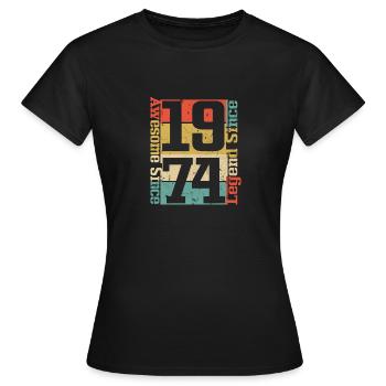 Awesome since 1974, Legend since 1974 - Women's T-Shirt - black - Front - AI Model Female 172 dark (172cm)
