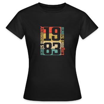 Awesome since 1983, Legend since 1983 - Women's T-Shirt - black - Front - AI Model Female 172 dark (172cm)