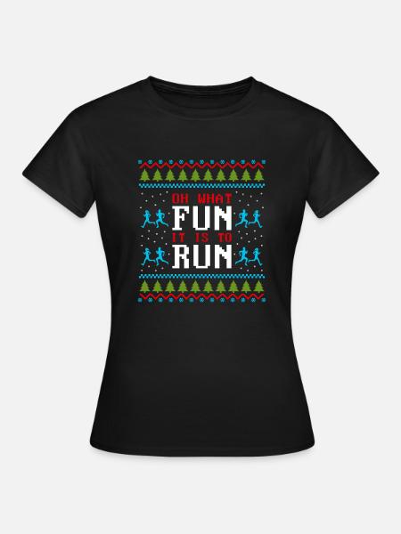 Ugly Christmas running sport - Women's T-Shirt - black
