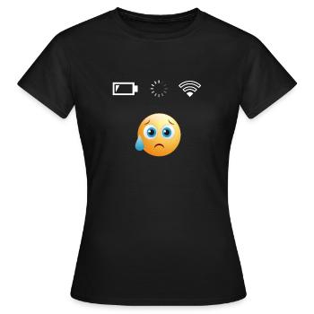 Wifi batterie téléphone portable - T-shirt Femme - noir - Devant - AI Model Female 172 dark (172cm)