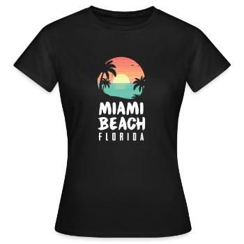 Miami Beach Florida Gifts Summer Vacation Florida - T-shirt Femme - noir - Devant - AI Model Female 172 dark (172cm)