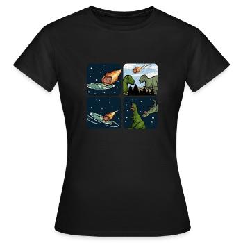 La terre est plate | T-shirt terre plate - T-shirt Femme - noir - Devant - AI Model Female 172 dark (172cm)