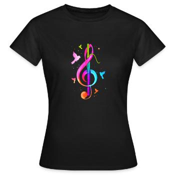 Bassoon Music Note Orchestra Woodwind Instrument - Frauen T-Shirt - Schwarz - Vorne - AI Model Female 172 dark (172cm)