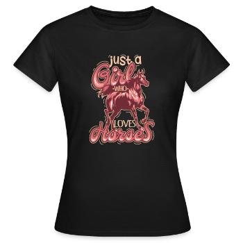 Funny horse equitation rider vaulting gaul - Women's T-Shirt - black - Front - AI Model Female 172 dark (172cm)