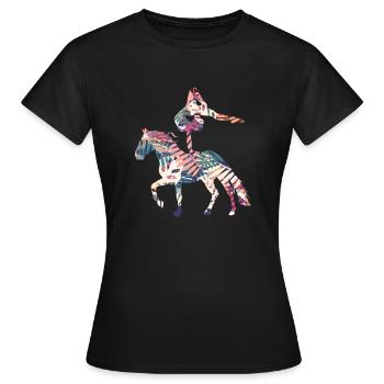Funny horse equitation rider vaulting gaul - Women's T-Shirt - black - Front - AI Model Female 172 dark (172cm)