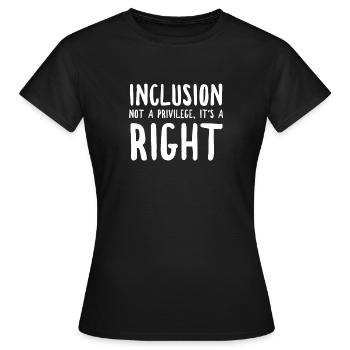 Inclusion integration law special education shirt - Women's T-Shirt - black - Front - AI Model Female 172 dark (172cm)