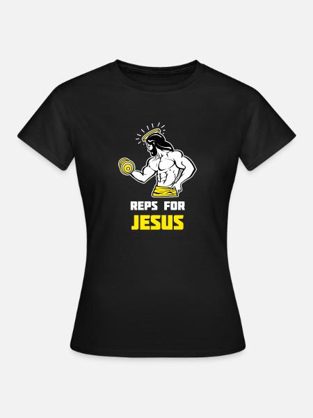 Herhalingen voor Jezus Shirt Gym Motivatie Christus Religio - T-shirt dam - svart