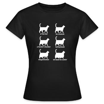 Lustiger Katze Meme Chonk - Frauen T-Shirt - Schwarz - Vorne - AI Model Female 172 dark (172cm)