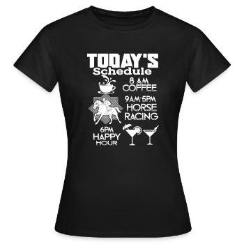 Courses de chevaux Calendrier d’aujourd’hui Courses de chevaux - T-shirt Femme - noir - Devant - AI Model Female 172 dark (172cm)