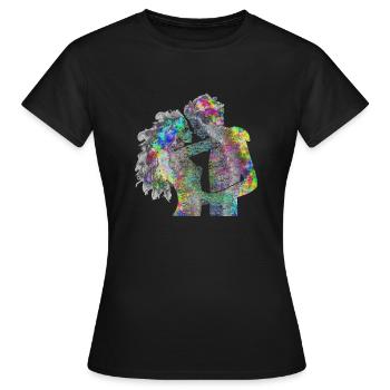 Psychedelisches Liebespaar - Frauen T-Shirt - Schwarz - Vorne - AI Model Female 172 dark (172cm)