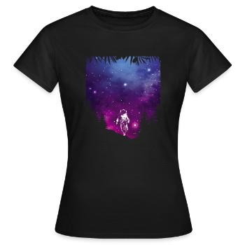 Univers Galaxy Astronaute - T-shirt Femme - noir - Devant - AI Model Female 172 dark (172cm)