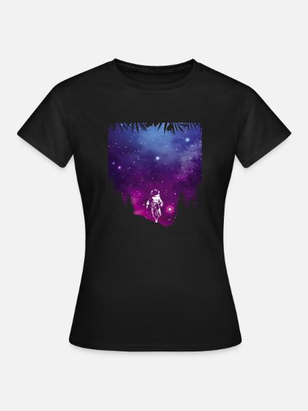 Universe Galaxy Astronaut - Frauen T-Shirt - Schwarz