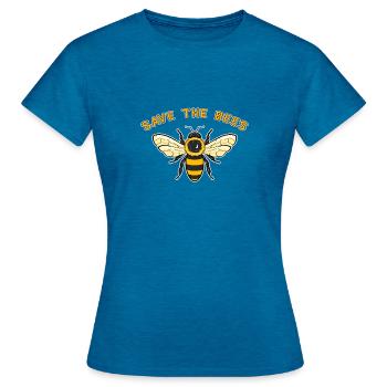 Save The Bees Shirt Environnement Pollution Earth Da - T-shirt Femme - bleu saphir antique chiné - Devant - AI Model Female 172 dark (172cm)