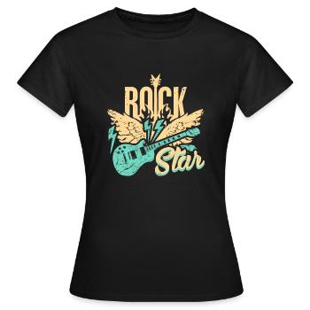 E-Gitarren- - Frauen T-Shirt - Schwarz - Vorne - AI Model Female 172 dark (172cm)
