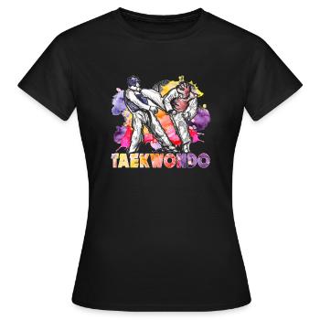 Taekwondo Taekwondo Bunt - Frauen T-Shirt - Schwarz - Vorne - AI Model Female 172 dark (172cm)