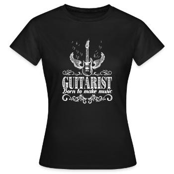 Guitariste guitariste né pour faire de la musique - T-shirt Femme - noir - Devant - AI Model Female 172 dark (172cm)