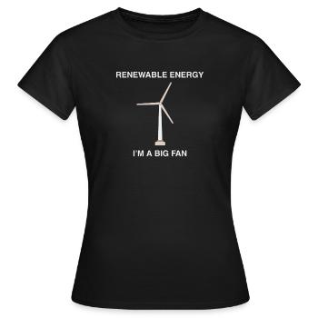 Erneuerbare Energie Ich bin eine große Fanwindkraftanlage - Frauen T-Shirt - Schwarz - Vorne - AI Model Female 172 dark (172cm)