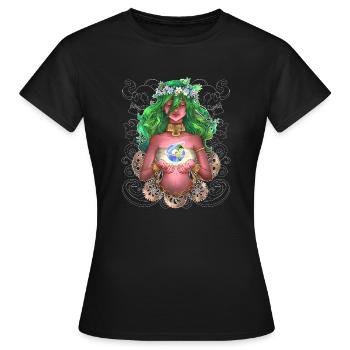 Naturgöttin in Ketten - Frauen T-Shirt - Schwarz - Vorne - AI Model Female 172 dark (172cm)