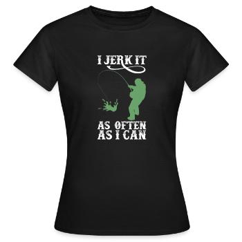 Wichsen Sie es lustiger Fischen-Fischer-Fischer-Großvater - Frauen T-Shirt - Schwarz - Vorne - AI Model Female 172 dark (172cm)
