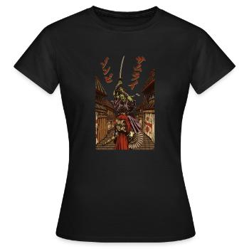 Samourai Zombie für Manga Fans - Frauen T-Shirt - Schwarz - Vorne - AI Model Female 172 dark (172cm)