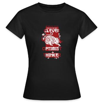 Chinesisches Tierkreiszeichen Ratte Geboren 2020 - Frauen T-Shirt - Schwarz - Vorne - AI Model Female 172 dark (172cm)