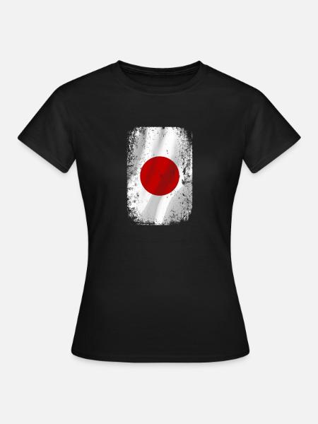 Japan Japanische Flagge Geschenk Reise - Dame-T-shirt - sort