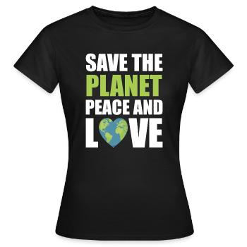 Save the planet - Frauen T-Shirt - Schwarz - Vorne - AI Model Female 172 dark (172cm)