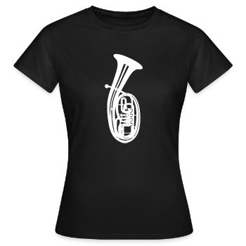 Tenor horn motif - Women's T-Shirt - black - Front - AI Model Female 172 dark (172cm)