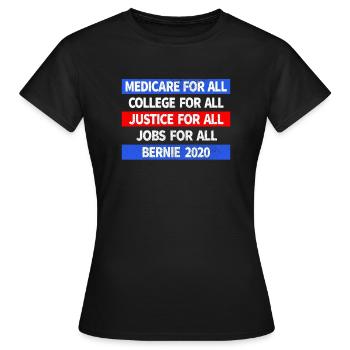 Medicare College Justice Jobs für alle Bernie - Frauen T-Shirt - Schwarz - Vorne - AI Model Female 172 dark (172cm)