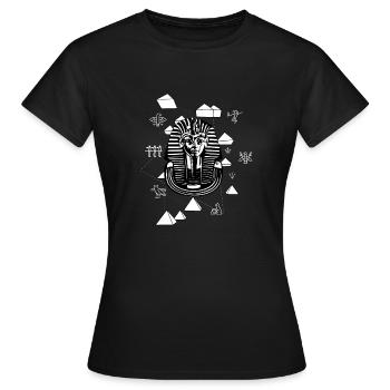 Antike ägyptische Symbole Pharao und Hieroglyphen - Frauen T-Shirt - Schwarz - Vorne - AI Model Female 172 dark (172cm)
