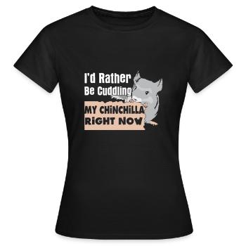 Meine Chinchilla kuscheln - Frauen T-Shirt - Schwarz - Vorne - AI Model Female 172 dark (172cm)