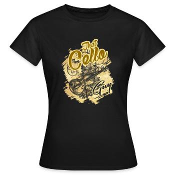 Cello That Cello Guy - Women's T-Shirt - black - Front - AI Model Female 172 dark (172cm)