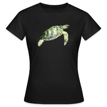 Tortue aquatique - T-shirt Femme - noir - Devant - AI Model Female 172 dark (172cm)