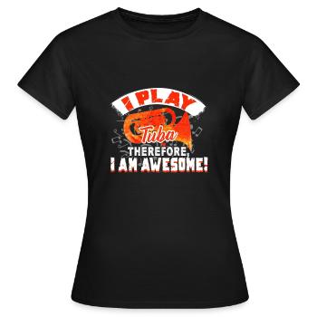 Tuba Je joue du Tuba - T-shirt Femme - noir - Devant - AI Model Female 172 dark (172cm)