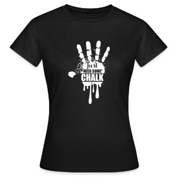 Boulder Chalk Boulderer und Bergsteiger Geschenk - Frauen T-Shirt - Schwarz - Vorne - AI Model Female 172 dark (172cm)