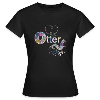 Otter Ich liebe Otter - Frauen T-Shirt - Schwarz - Vorne - AI Model Female 172 dark (172cm)