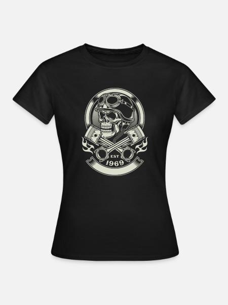 Skull biker - EST 1969 - Women's T-Shirt - black
