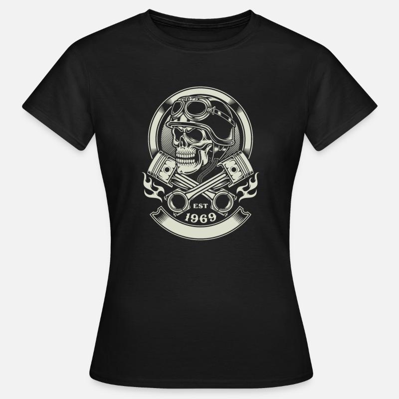 Skull biker - EST 1969 - Women's T-Shirt - black