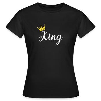 Matching Couples Outfits King and Queen Gift - Women's T-Shirt - black - Front - AI Model Female 172 dark (172cm)