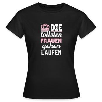 Frauen Mädchen Läufer Shirt Sport Geschenkidee - Frauen T-Shirt - Schwarz - Vorne - AI Model Female 172 dark (172cm)