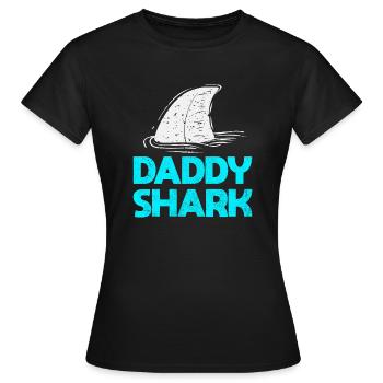 daddy shark shark fin - Women's T-Shirt - black - Front - AI Model Female 172 dark (172cm)