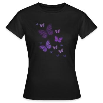Papillons papillons papillons enfants - T-shirt Femme - noir - Devant - AI Model Female 172 dark (172cm)