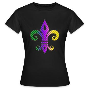 Fleur de Lys Lilie Karneval Fasching Mardi Gras - Frauen T-Shirt - Schwarz - Vorne - AI Model Female 172 dark (172cm)